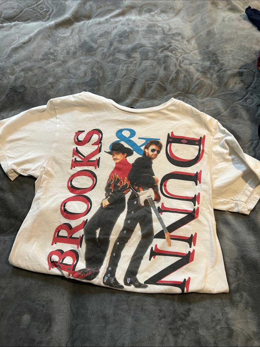 Kids Graphic Tee - White with Red & Blue Print